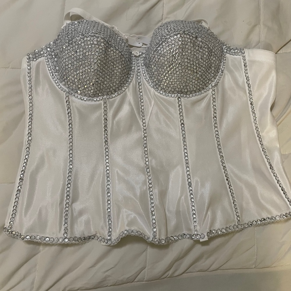 Hand rhinestoned corset never worn
